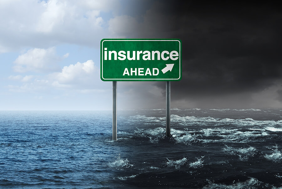 Sign in flood waters Hurricane Insurance Claim